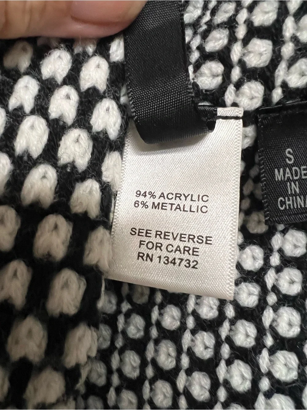 Allie & Rob Black and White Open-Front Draped Cardigan